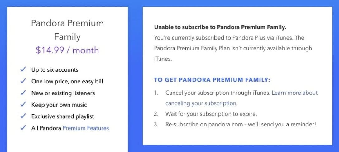 pandora family plan's benefits