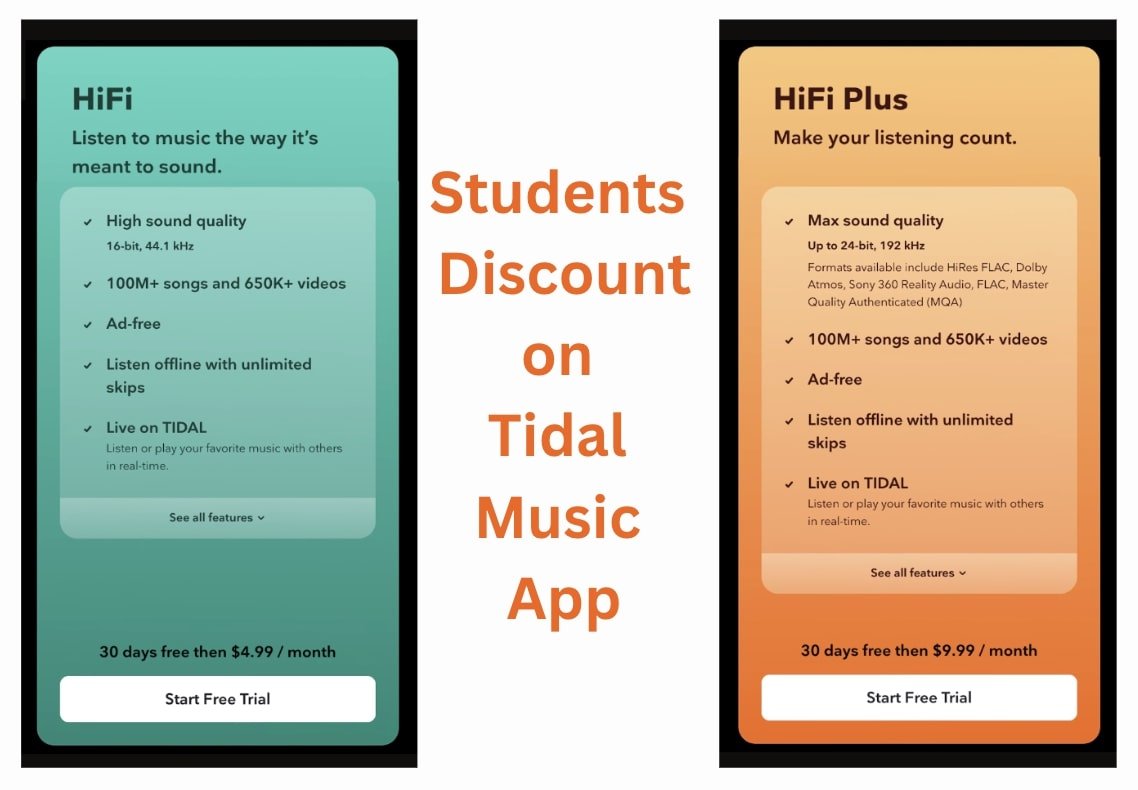 Tidal Music Student Discounts plan