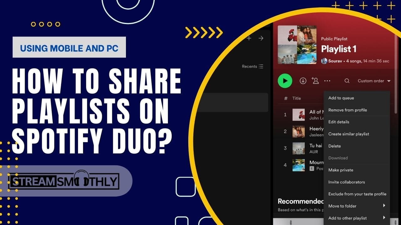 How to share playlists on spotify Duo? (Phone/PC)