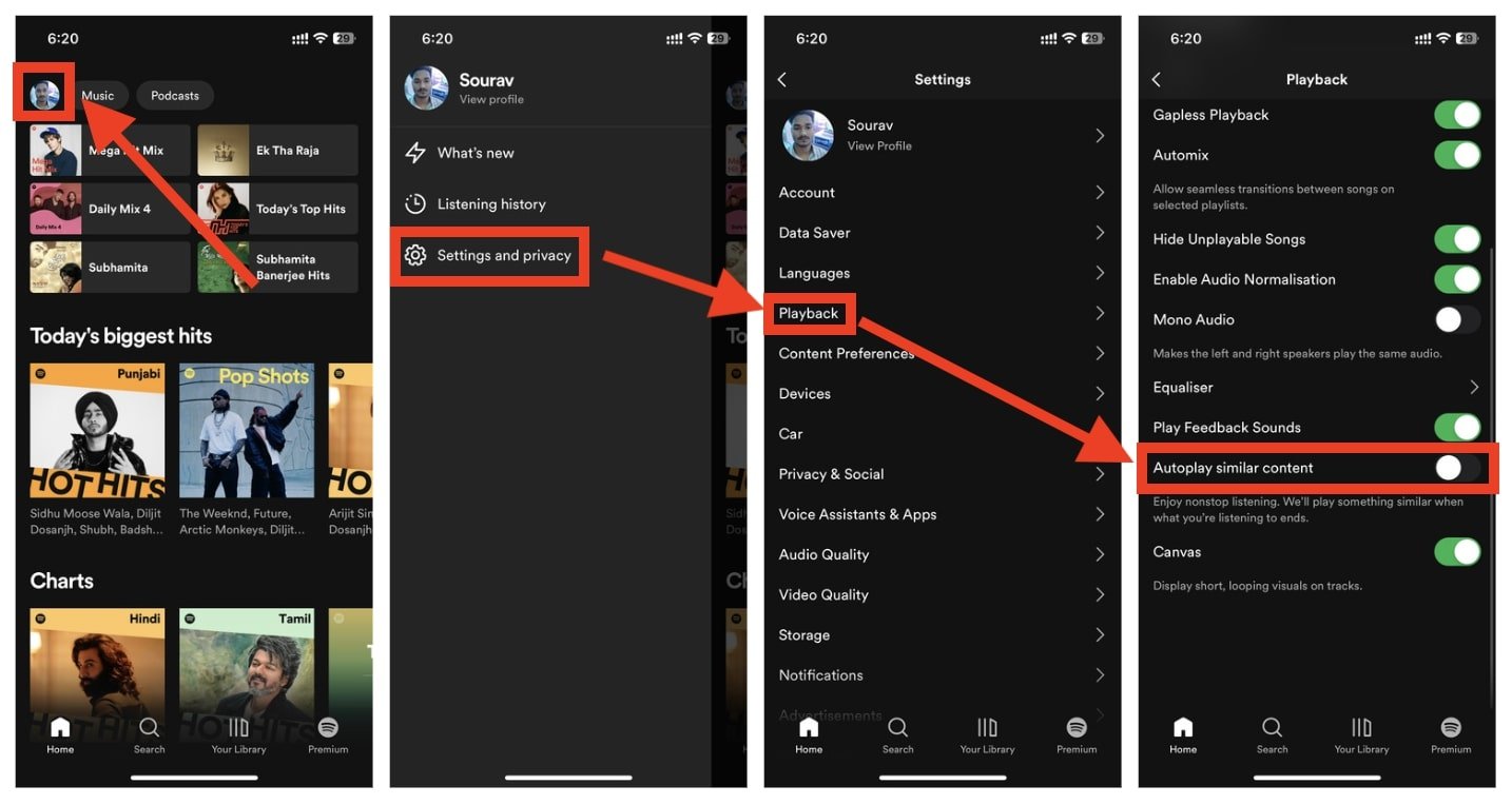turn off autoplay on spotify app