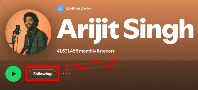 unfollow artist on spotify